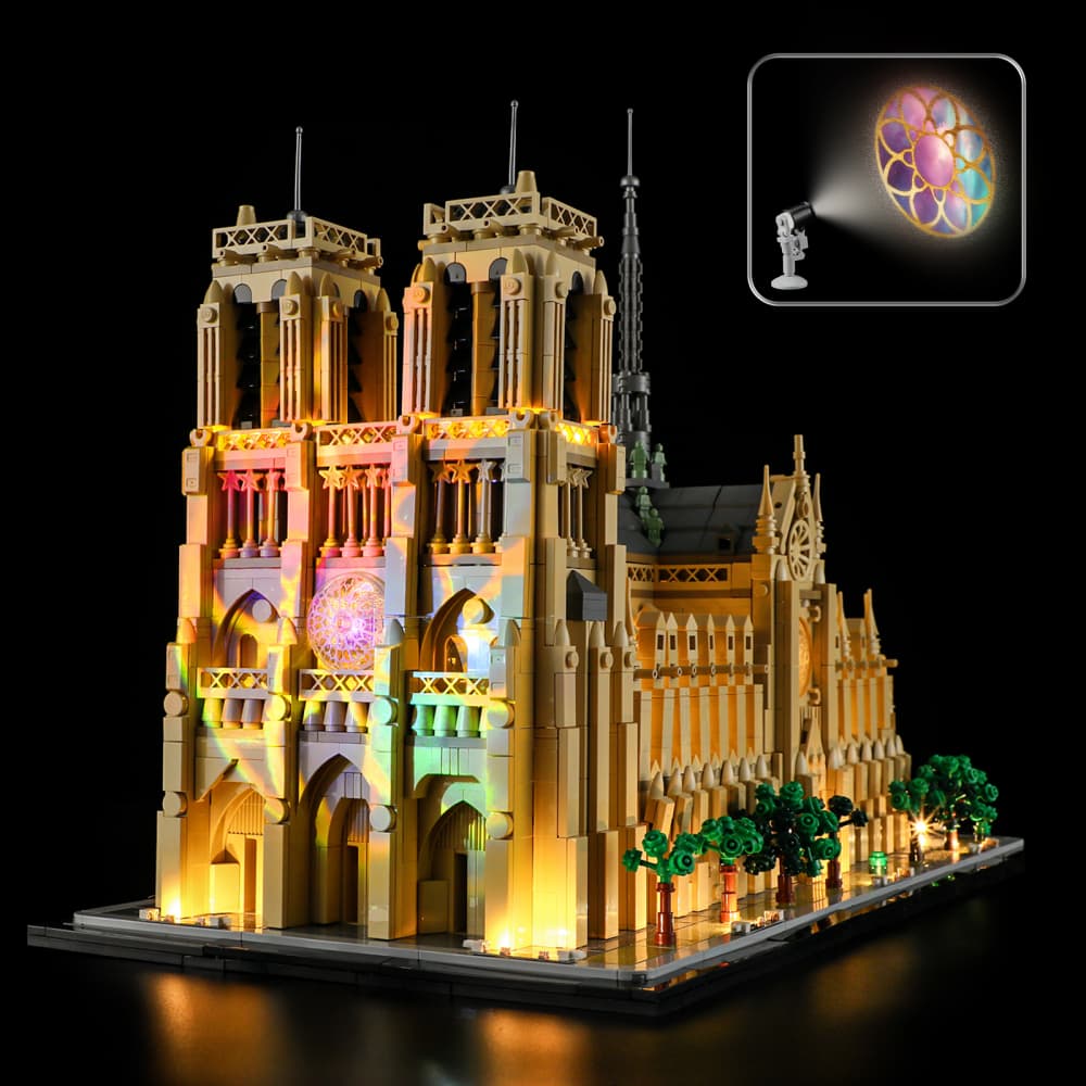 プロジェクターオブジェ BriksMax 2.0 Light Kit for LEGO Notre-Dame de Paris 21061