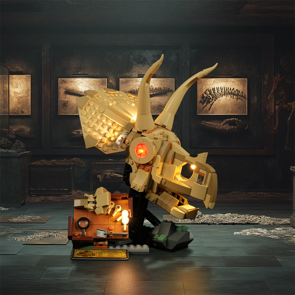 Light Kit for Dinosaur Fossils: Triceratops Skull 76969 - Briksmax