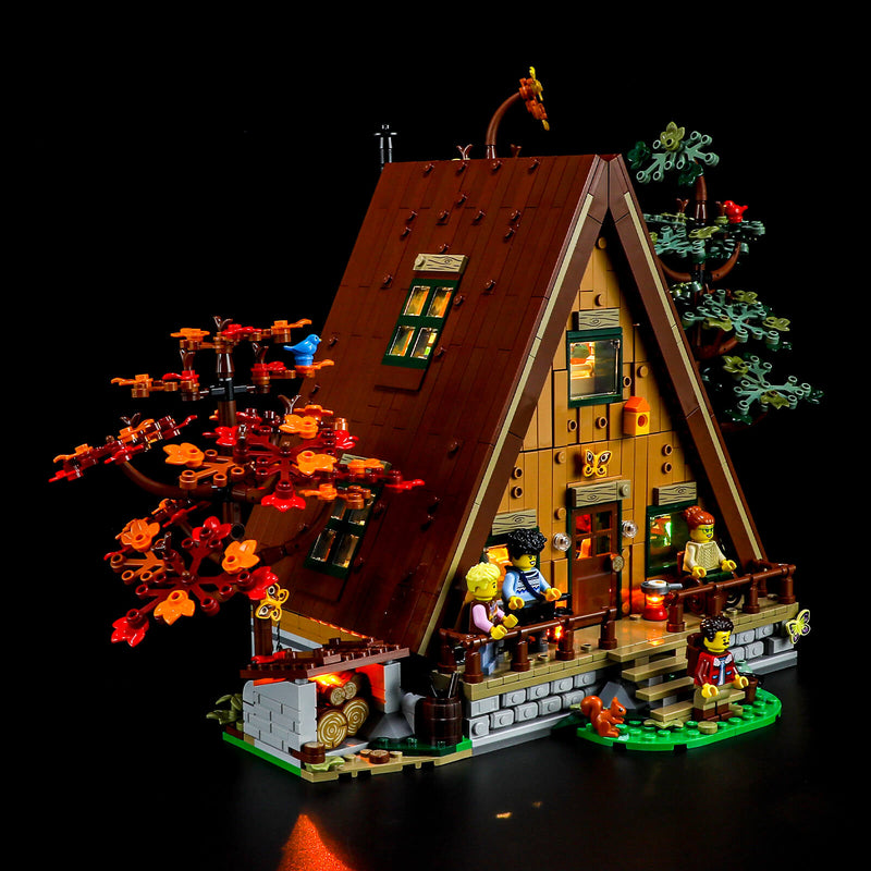light up Lego A-Frame Cabin 21338