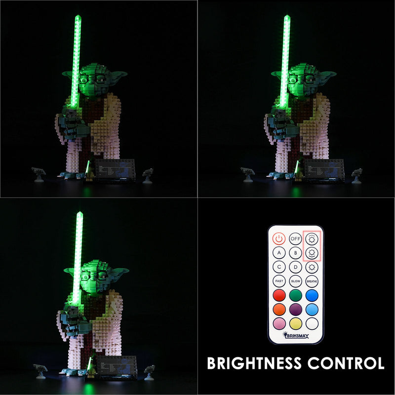 control the lighting brightness of 75255 yoda