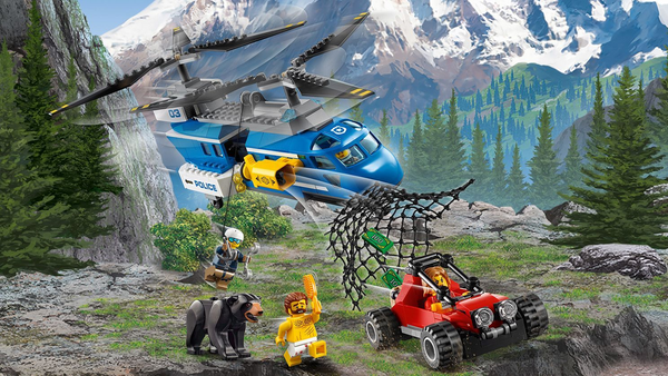 Build a Cool Chinook Police Helicopter Toy with LED Lights for Mountain Arrest 60173