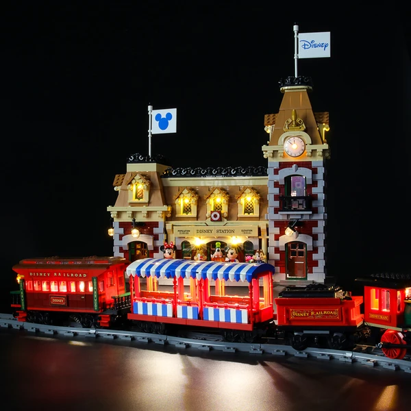 The Magical Adventure With Lighting Lego Disney Train And Station 71044