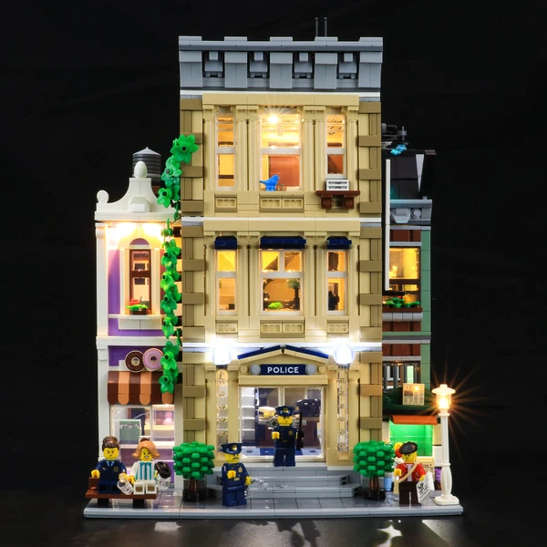 How to light up Lego Modular Buildings Collection 10278 Police Station Set?