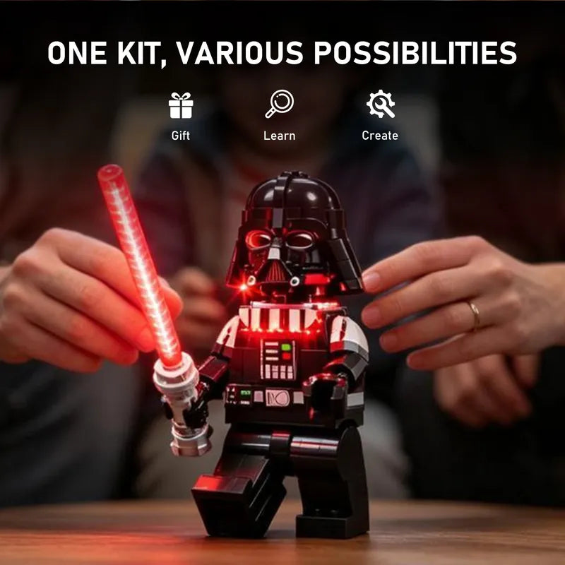 Light kit for Up-Scaled Darth Vader Minifigure 75461 - Briksmax
