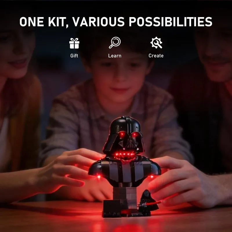 Beleuchtungsset für Darth Vader Büste 75439-Briksmax 2.0| Wellensensorsteuerung