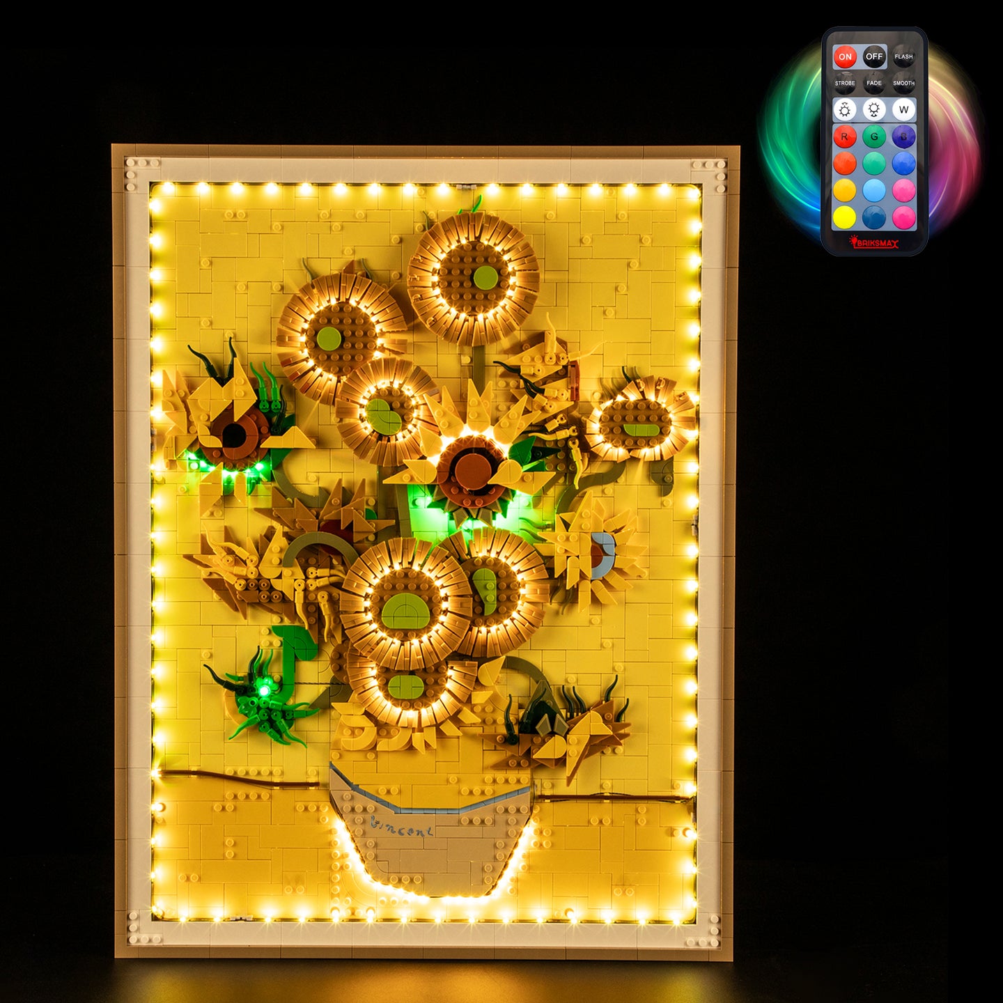 Lichtset für Vincent van Gogh – Sonnenblumen 31215 - Briksmax 2.0 (Fernbedienungsversion)