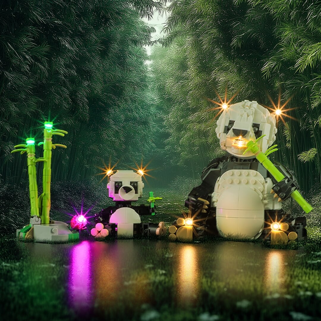 Kit d'éclairage pour animaux sauvages : Famille de pandas 31165 - Briksmax 2.0