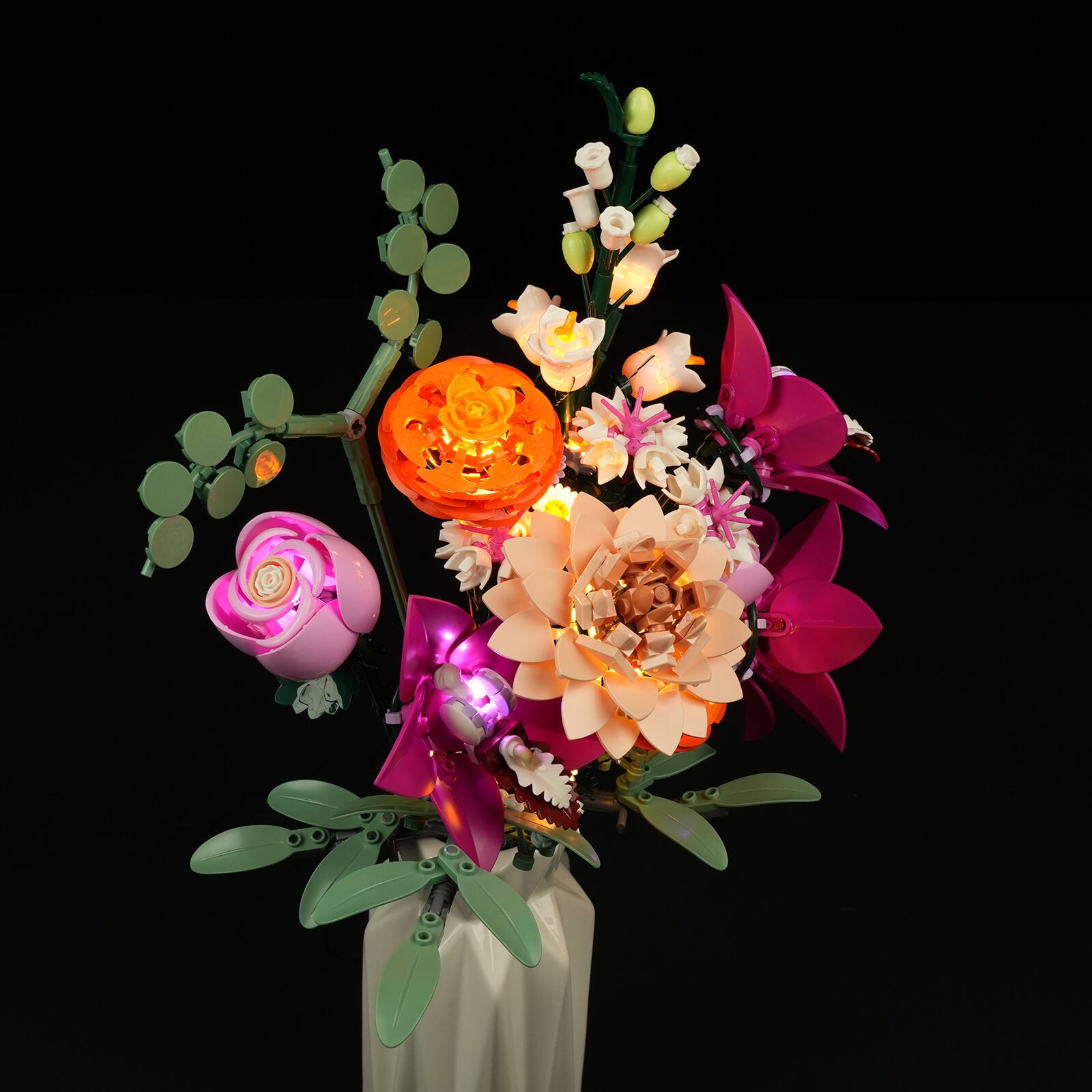 Beleuchtungsset für hübschen rosa Blumenstrauß 10342-Briksmax