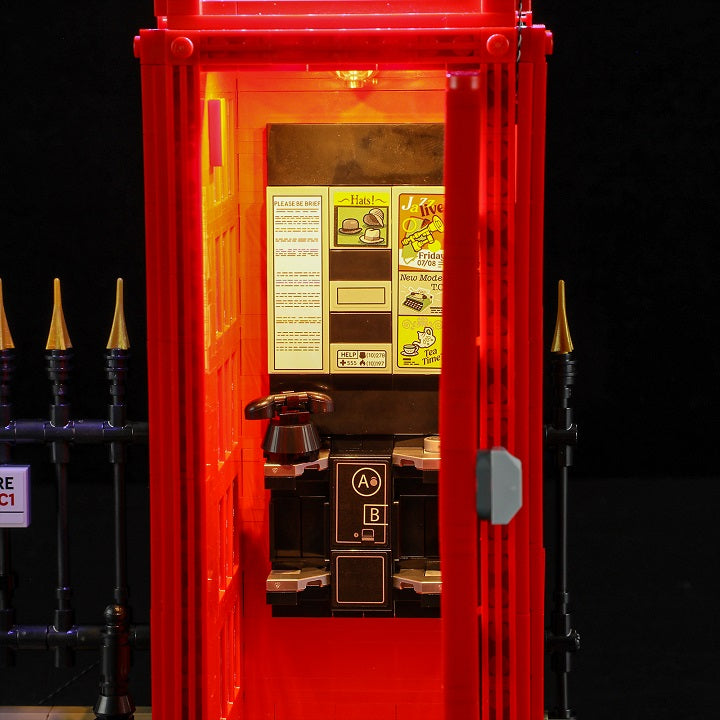 Kit d'éclairage pour cabine téléphonique rouge londonienne 21347-Briksmax