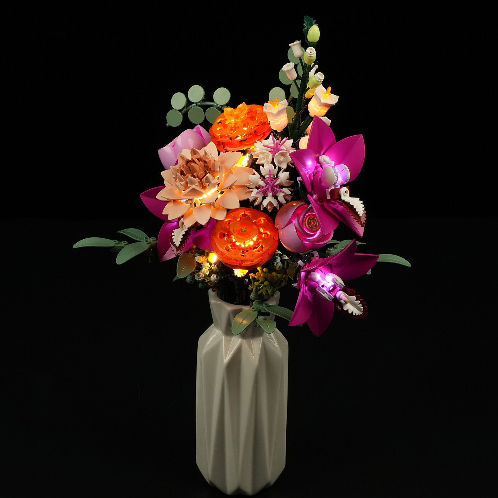 Beleuchtungsset für hübschen rosa Blumenstrauß 10342-Briksmax