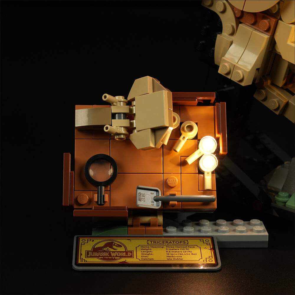 Light Kit for Dinosaur Fossils: Triceratops Skull 76969 - Briksmax 2.0