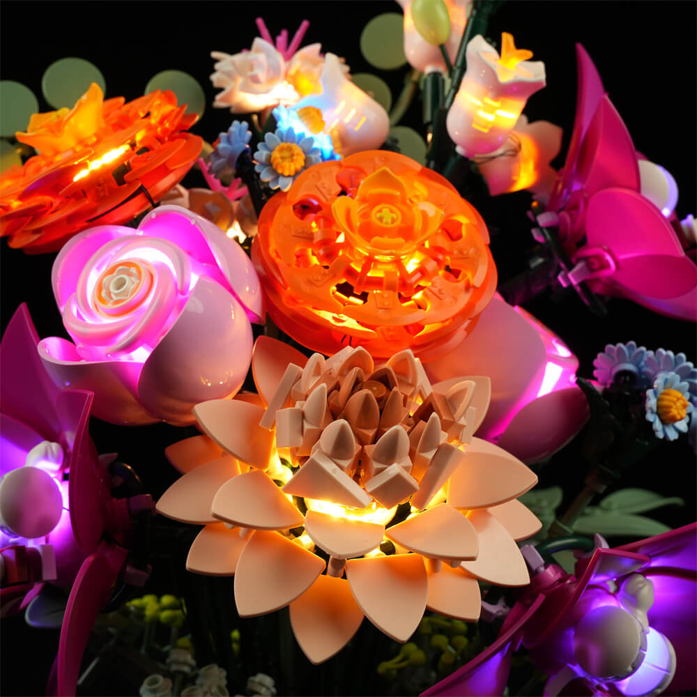 Beleuchtungsset für hübschen rosa Blumenstrauß 10342-Lightailing