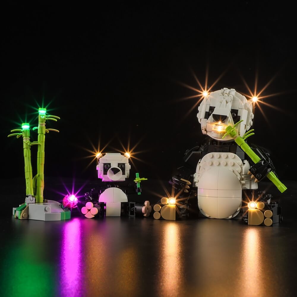 Kit d'éclairage pour animaux sauvages : Famille de pandas 31165 - Briksmax 2.0