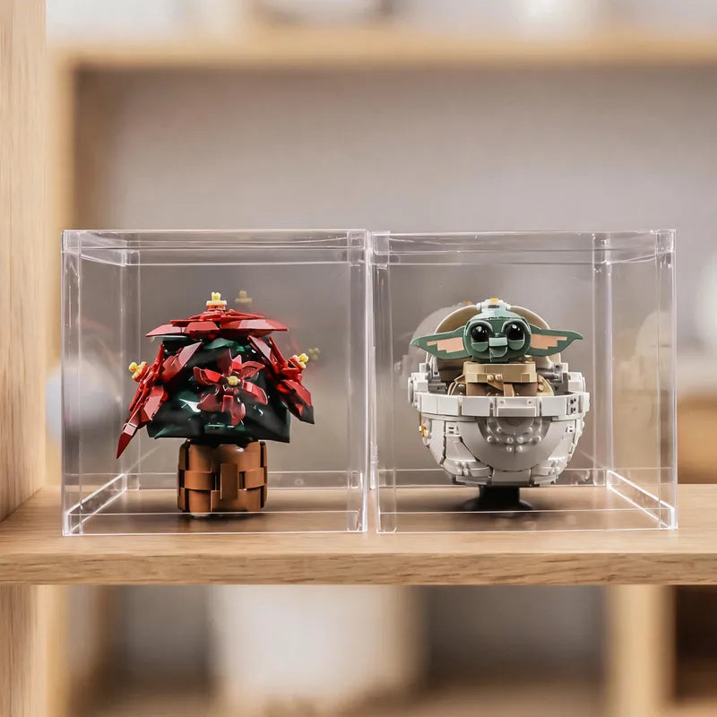 Display Case with Dust Cover(25× 25 × 25 cm) | 2 Pack