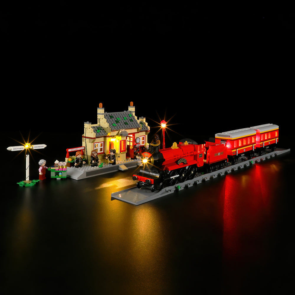 Kit d'éclairage pour train Poudlard Express™ avec gare de Pré-au-Lard™ 76423-BriksMax