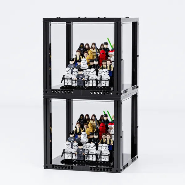Compact 4-Tier Display Case for 72 LEGO® Minifigures (2 Pack)| BRIKSMAX