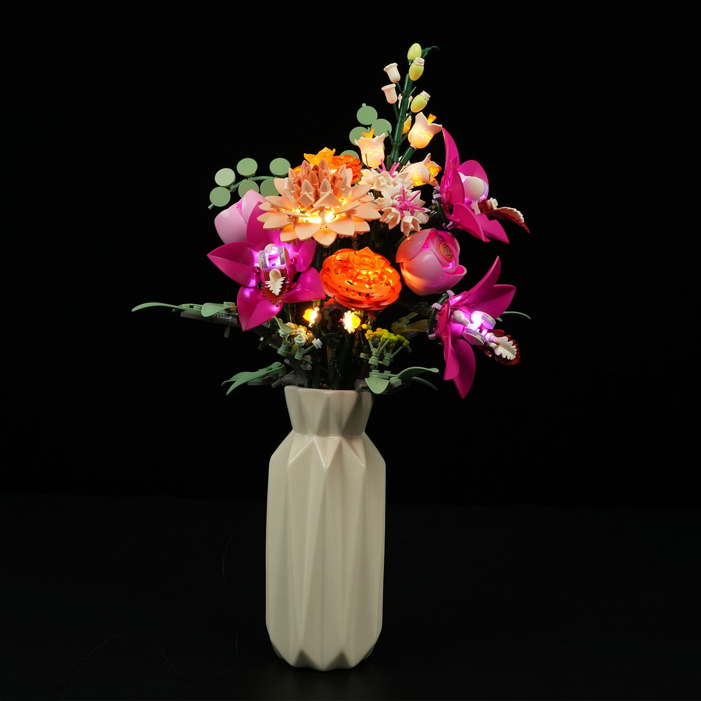 Beleuchtungsset für hübschen rosa Blumenstrauß 10342-Briksmax