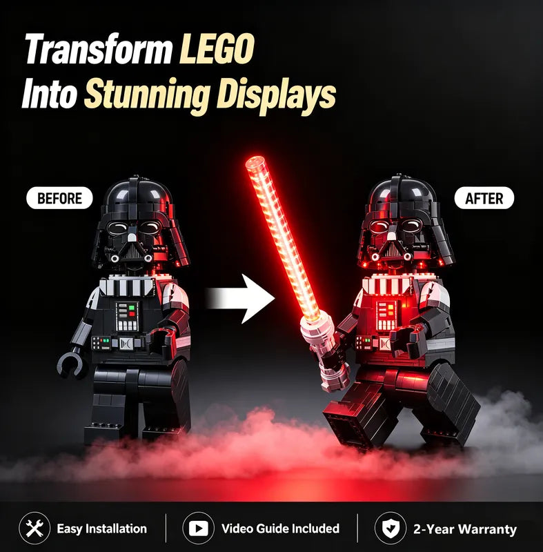 Light kit for Up-Scaled Darth Vader Minifigure 75461 - Briksmax