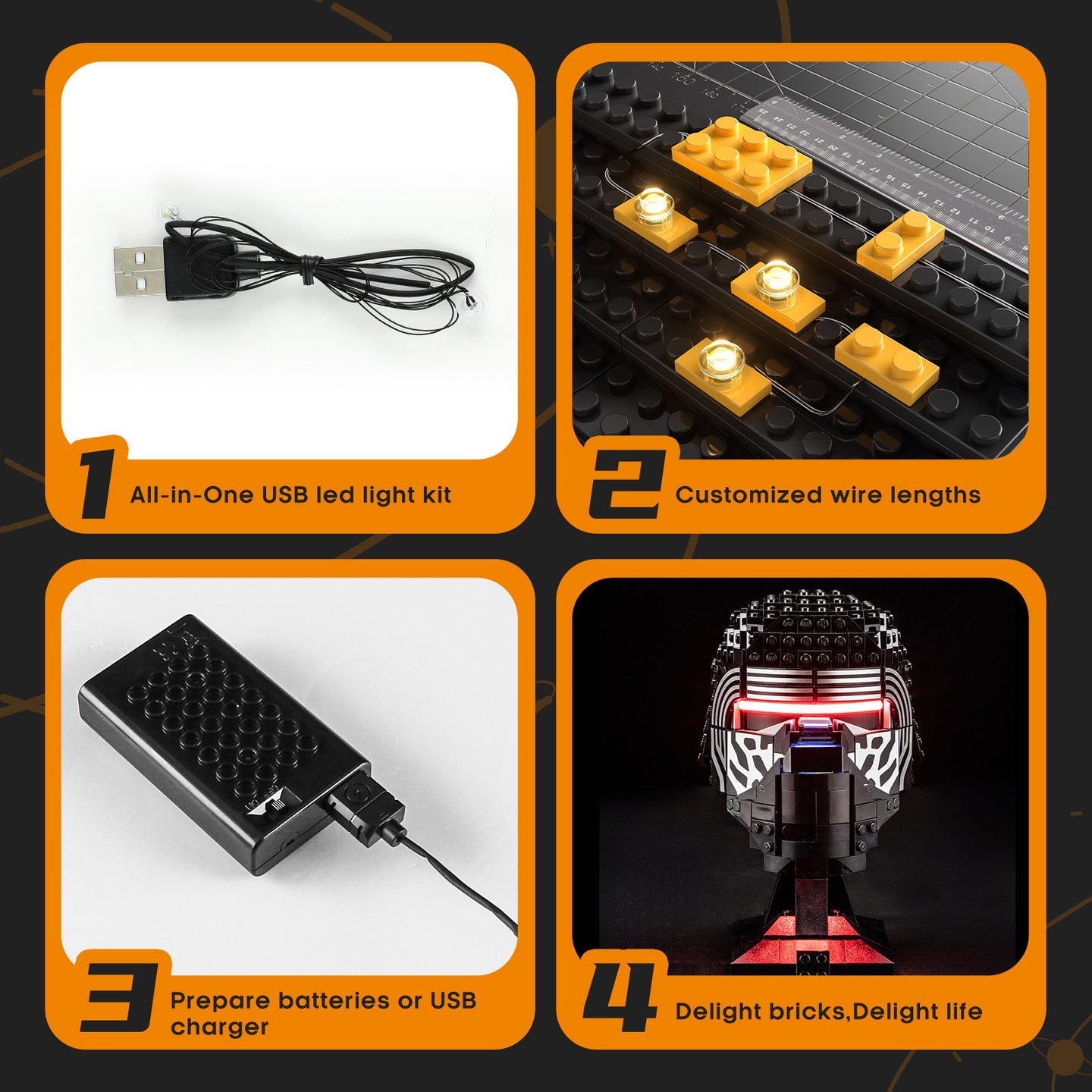 Lightailing Light Kit For Kylo Ren Helmet #75415-14