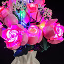 Beleuchtungsset für einen Strauß rosa Rosen 10374- Briksmax 2.0