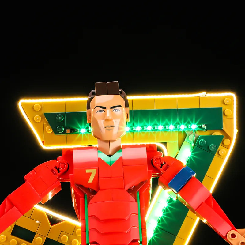 Light kit for Cristiano Ronaldo – Soccer Legend 43016 -Briksmax 2.0 |  Green No.7 Edition