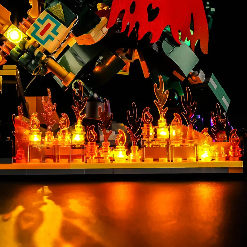 LEGO Ocarina of Time glowing in dark fantasy atmosphere