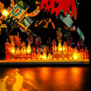 LEGO Ocarina of Time glowing in dark fantasy atmosphere