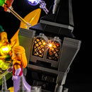 Dramatic illuminated fantasy display in dark environment