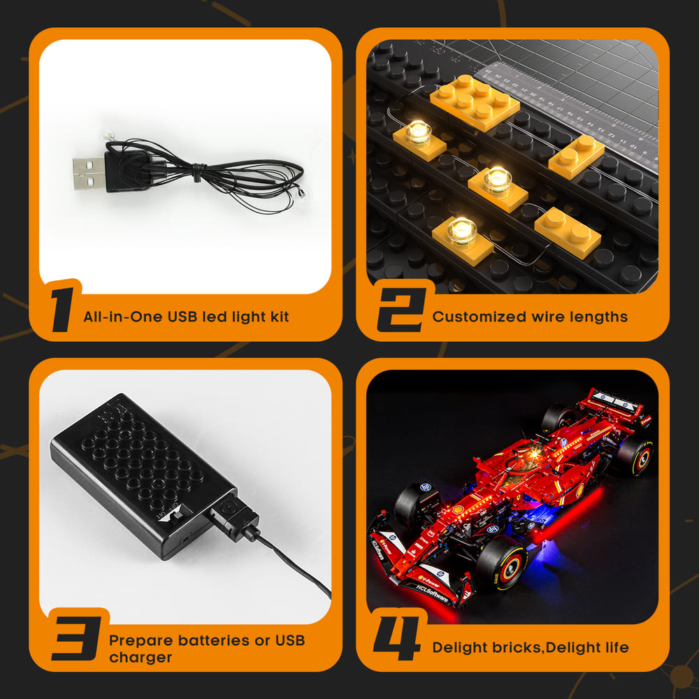 Lightailing Light Kit For LEGO Ferrari SF-24 F1 Car 42207 - 9