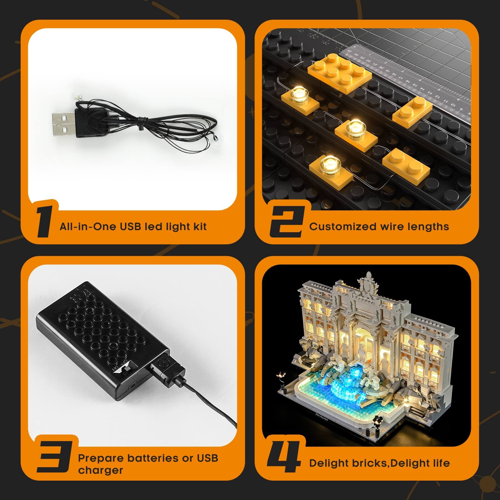 Lightailing Light Kit For LEGO Trevi Fountain #21062-11