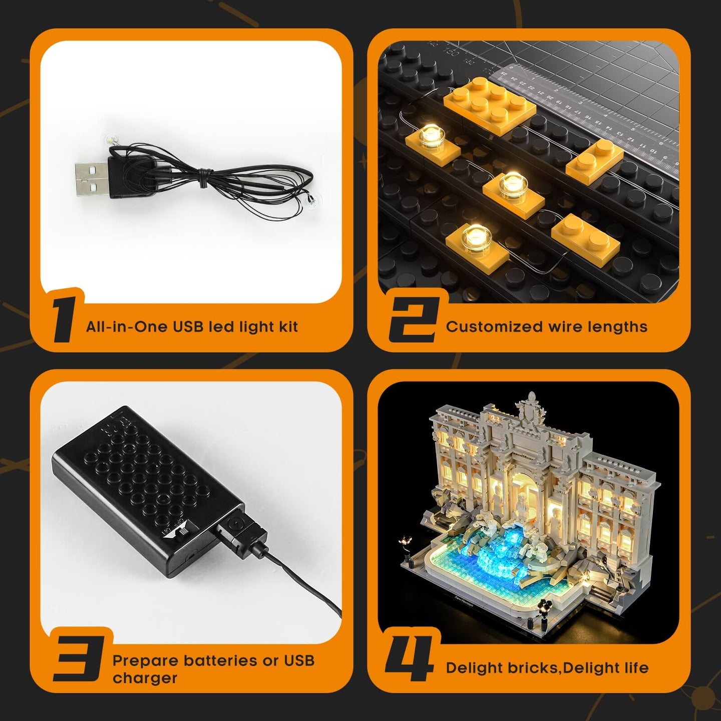 Lightailing Light Kit For LEGO Trevi Fountain #21062-11
