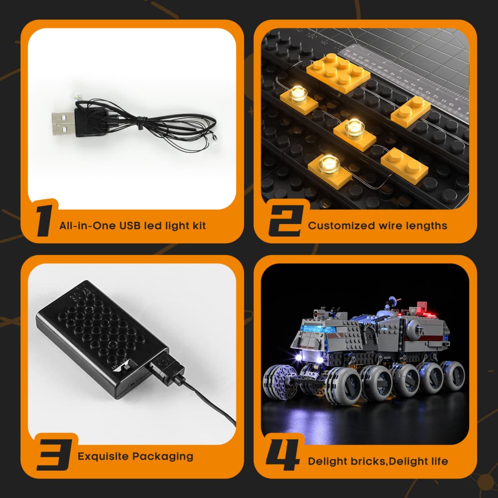 Beleuchtungsset für Republic Juggernaut 75413 - Lightailing