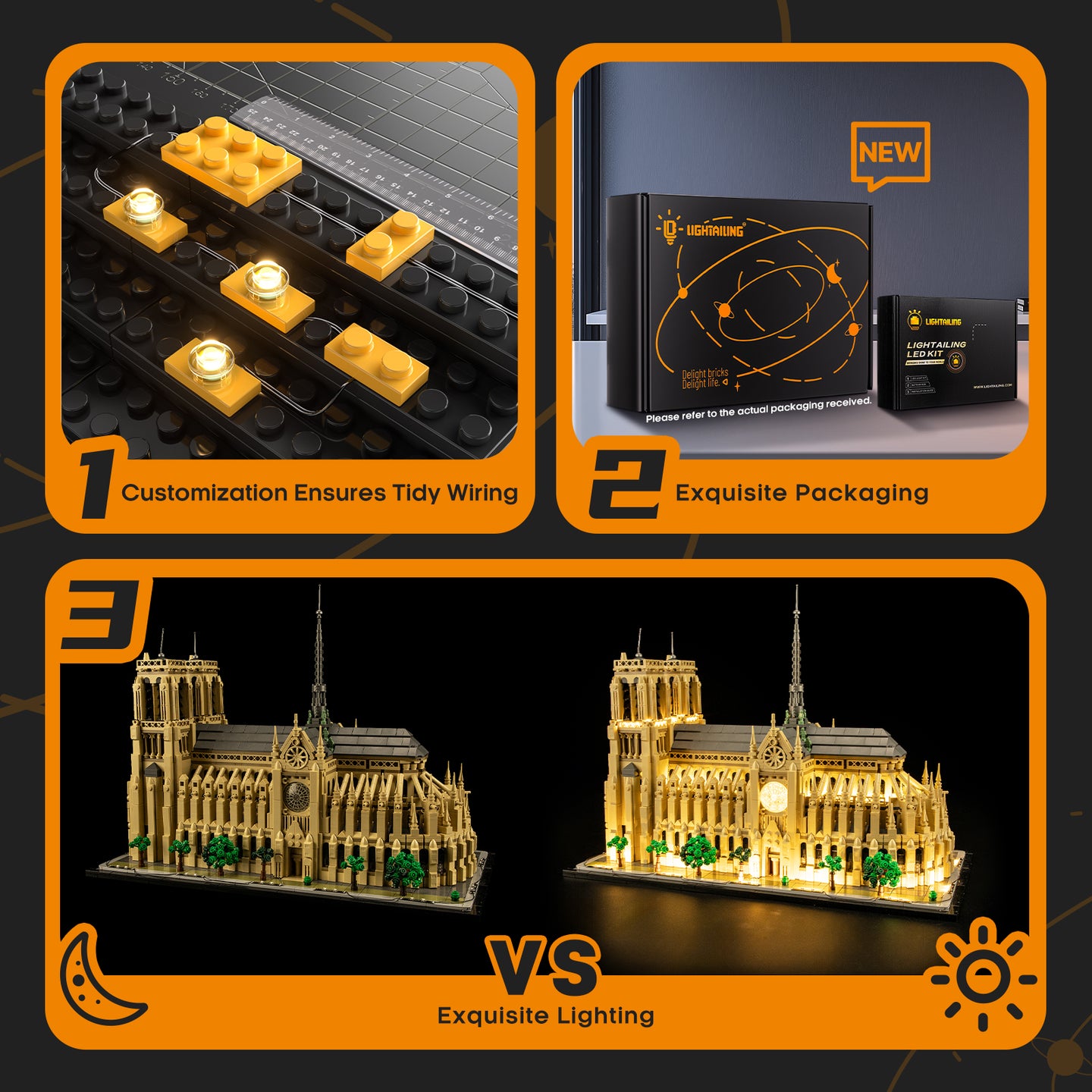 Light Kit for Notre-Dame de Paris 21061-Lightailing(Remote Version)
