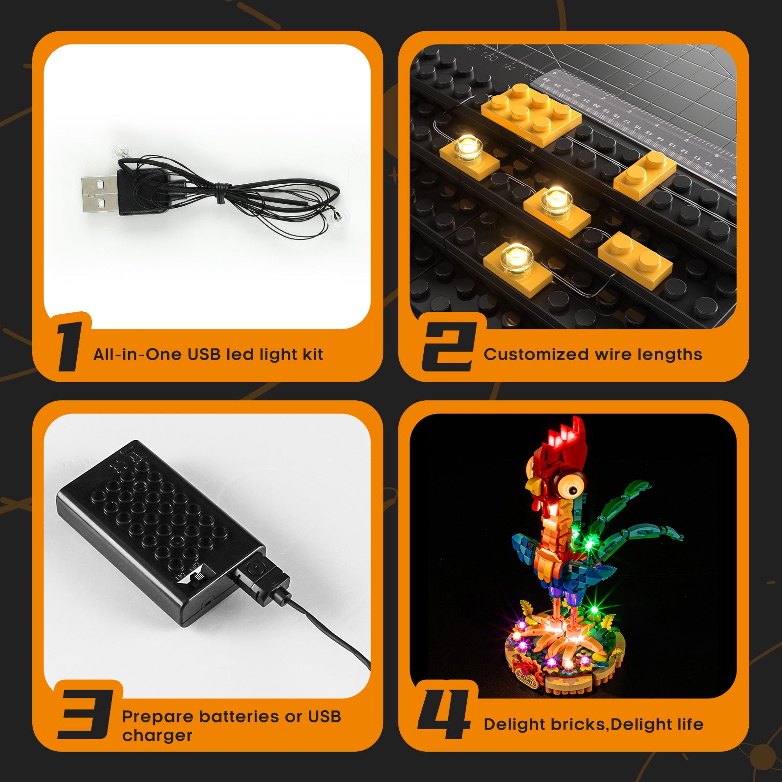 Beleuchtungsset für Heihei 43272-Lightailing