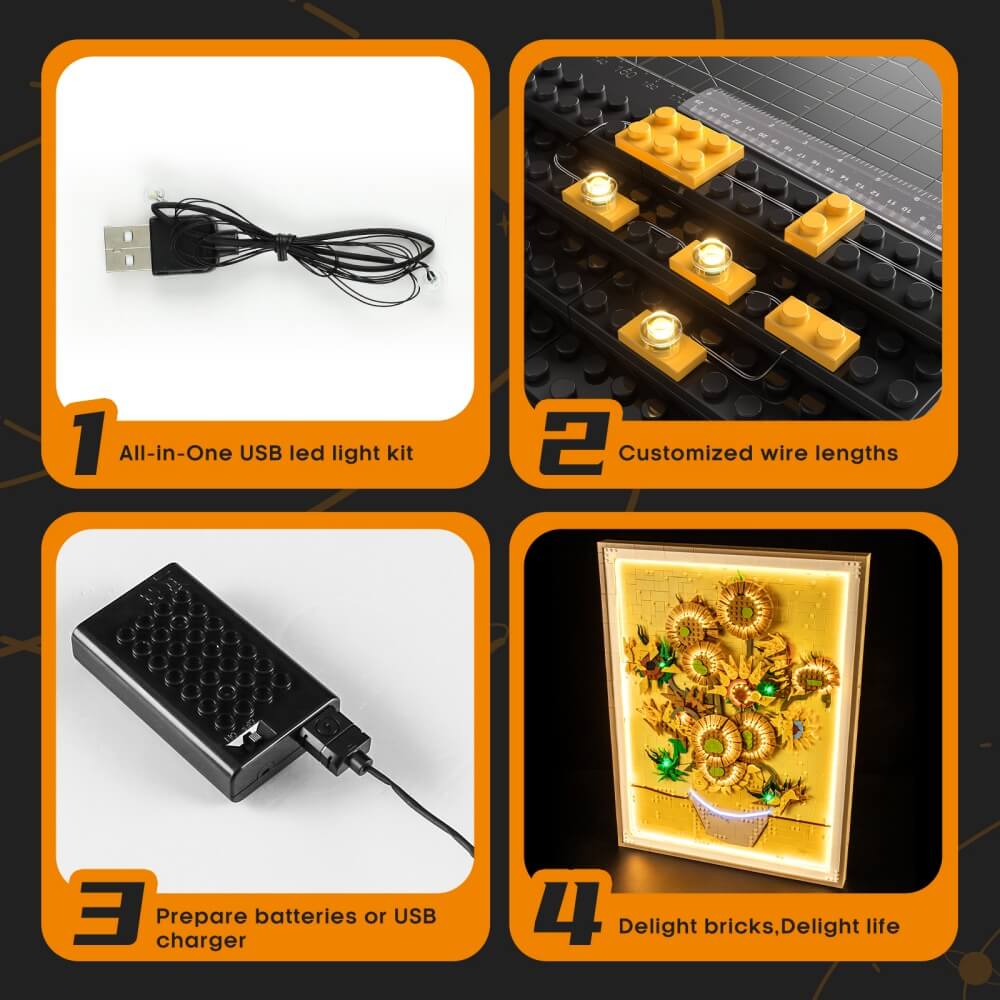 Light Kit for Vincent van Gogh – Sunflowers 31215-Lightailing
