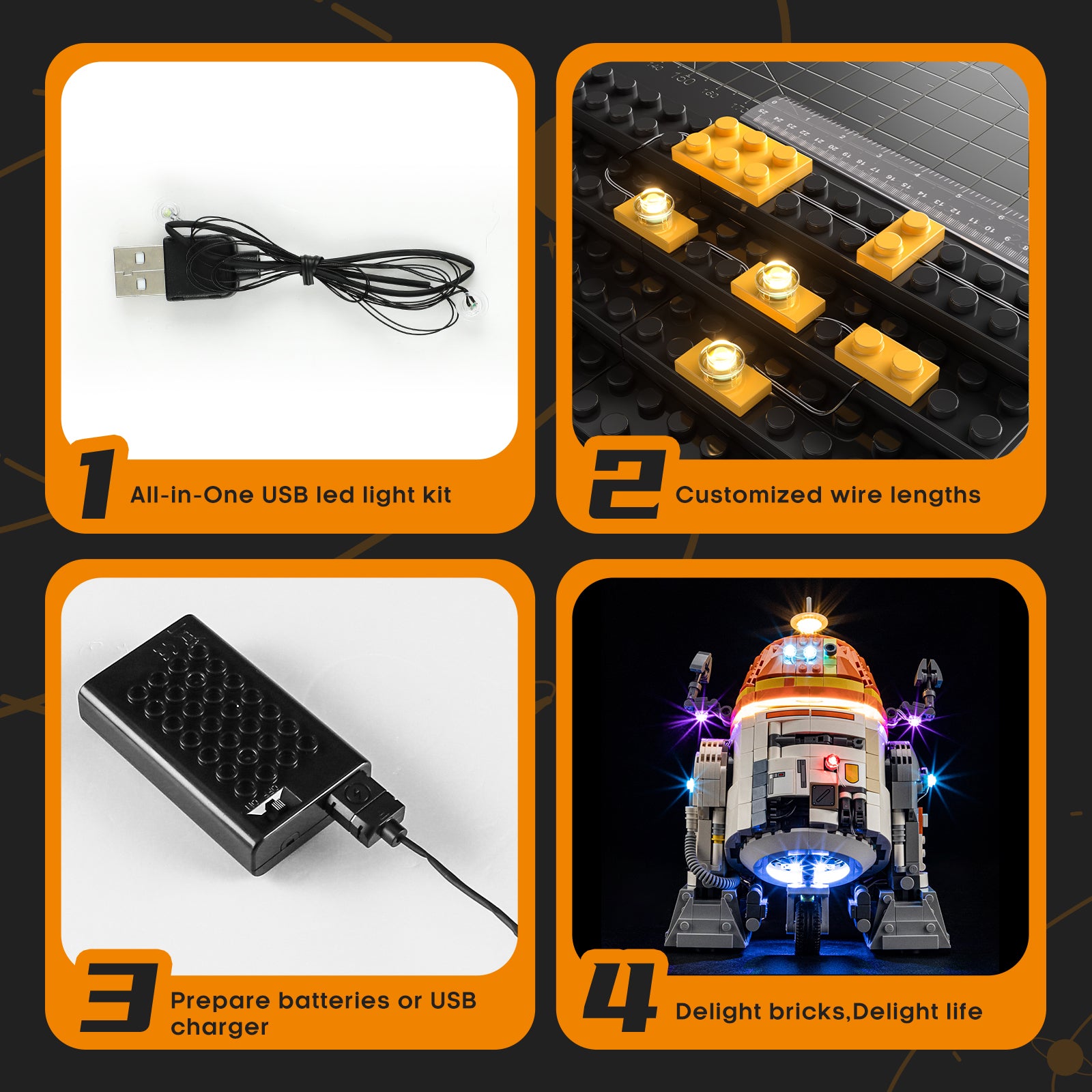 Lightailing Light Kit For Chopper (C1-10P)™ Astromech Droid #75416-14