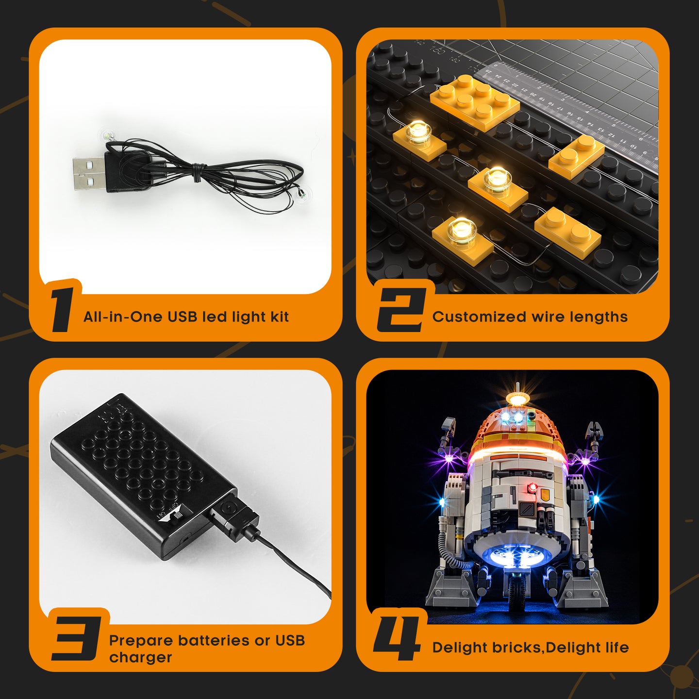 Lightailing Light Kit For Chopper (C1-10P)™ Astromech Droid #75416-14