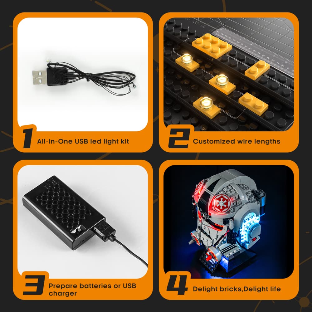Beleuchtungsset für AT-AT-Fahrerhelm 75429-Lightailing