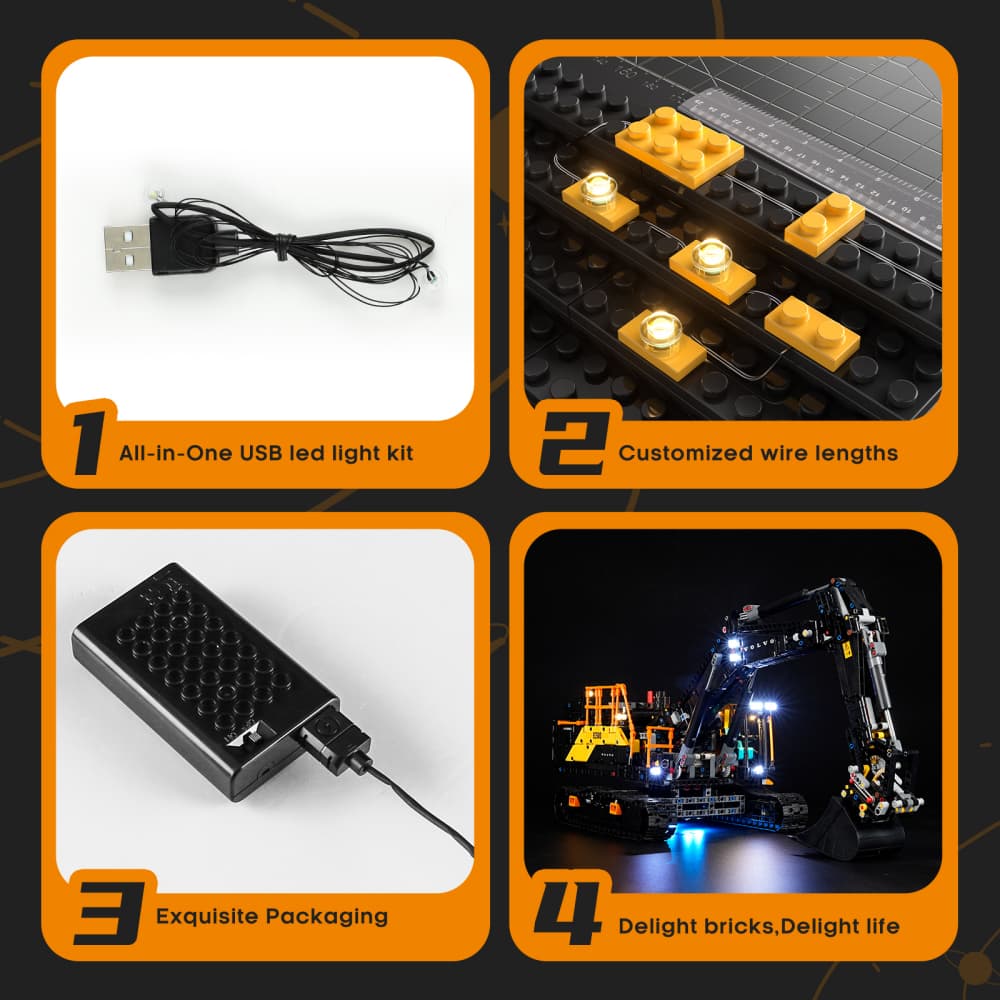 Light Kit for Volvo EC500 Hybrid Excavator 42215 - Lightailing
