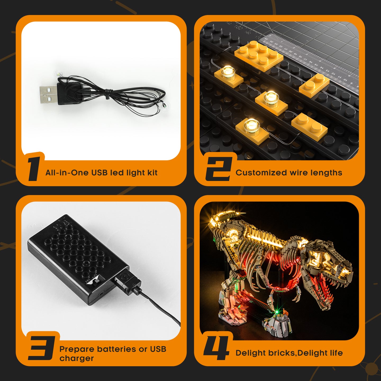 Lightailing Light Kit For LEGO Dinosaur Fossils: Tyrannosaurus rex #76968-15