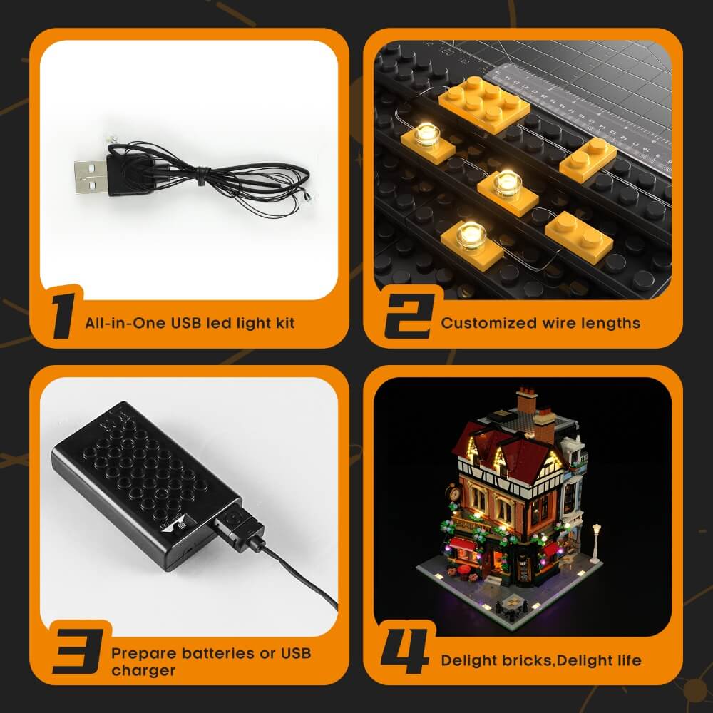Lightailing Light Kit For LEGO Tudor Corner 10350-11
