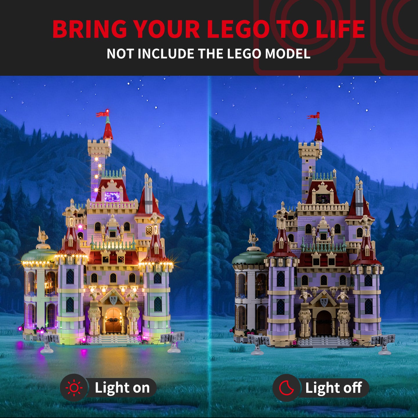 Light Kit for Beauty and the Beast Castle 43263 - Briksmax 2.0