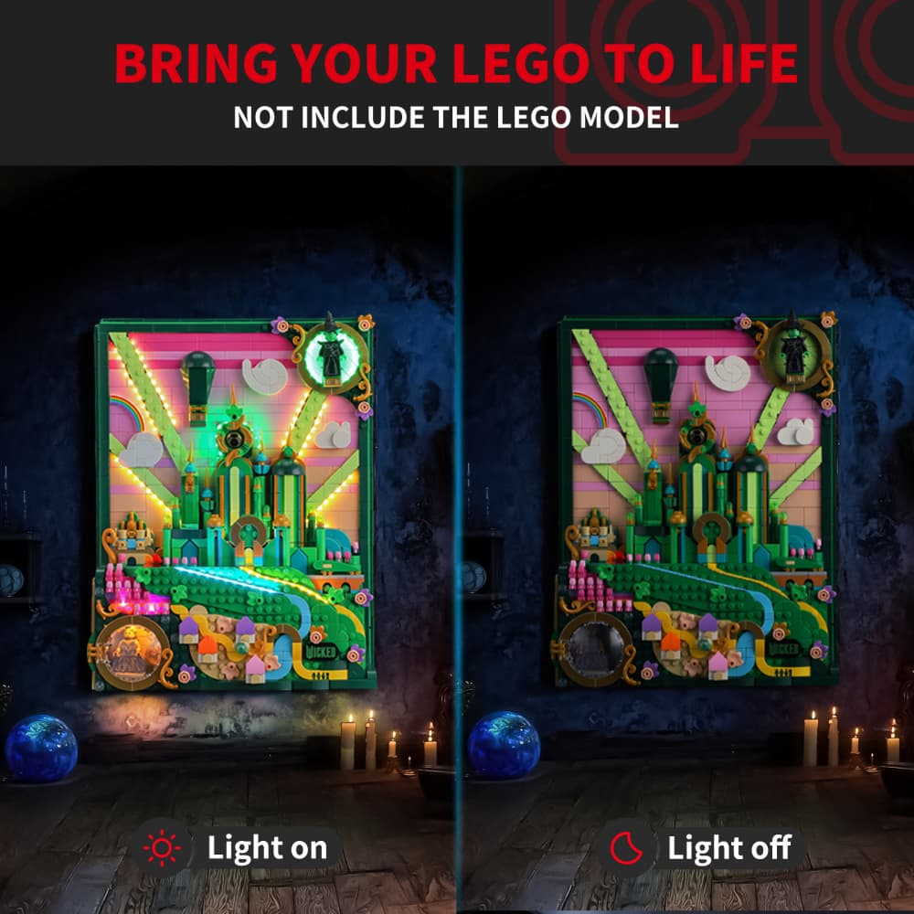 Briksmax 2.0 Light Kit For LEGO Wicked Emerald City Wall Art  #75685-3