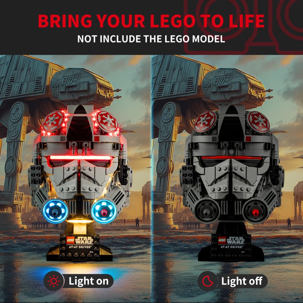 Briksmax Light Kit For LEGO AT-AT Driver Helmet #75429 - 2