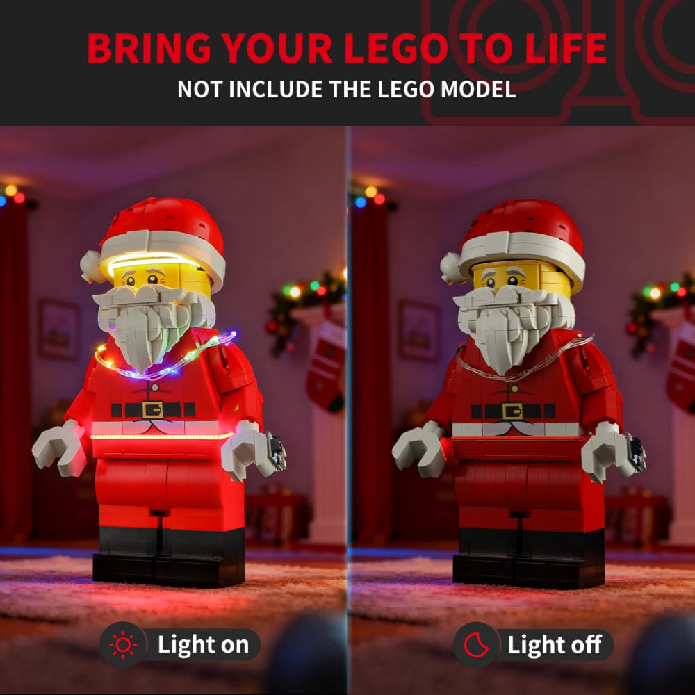 Light Kit for Up-Scaled Santa Minifigure 40820- Briksmax 2.0