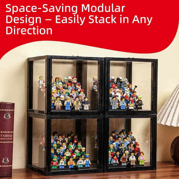 Compact 4-Tier Display Case for 72 LEGO® Minifigures (2 Pack)| BRIKSMAX