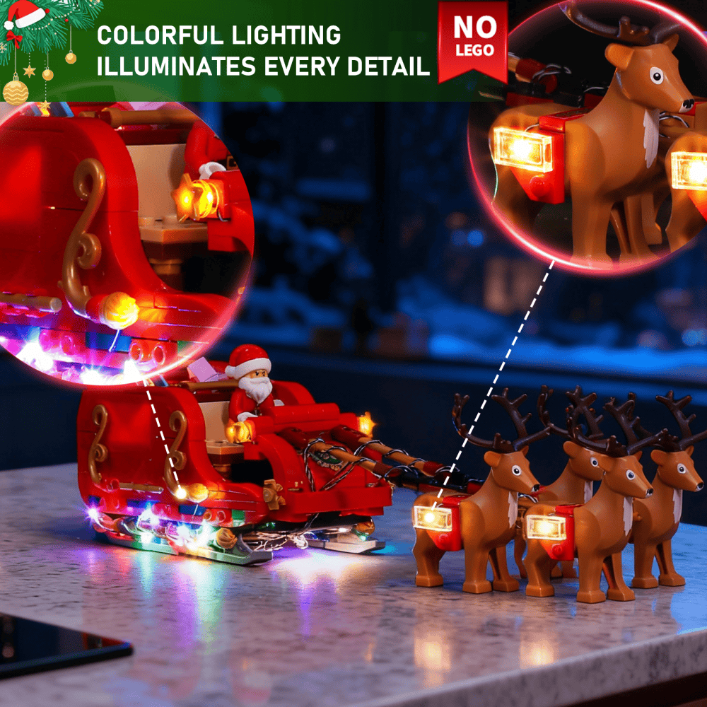 Light Kit For Santa's Sleigh 40499-Briksmax