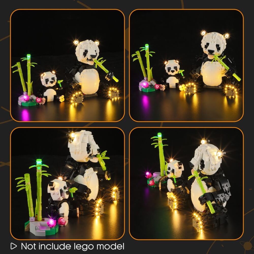 Beleuchtungsset für Wildtiere: Panda-Familie 31165—Lightailing