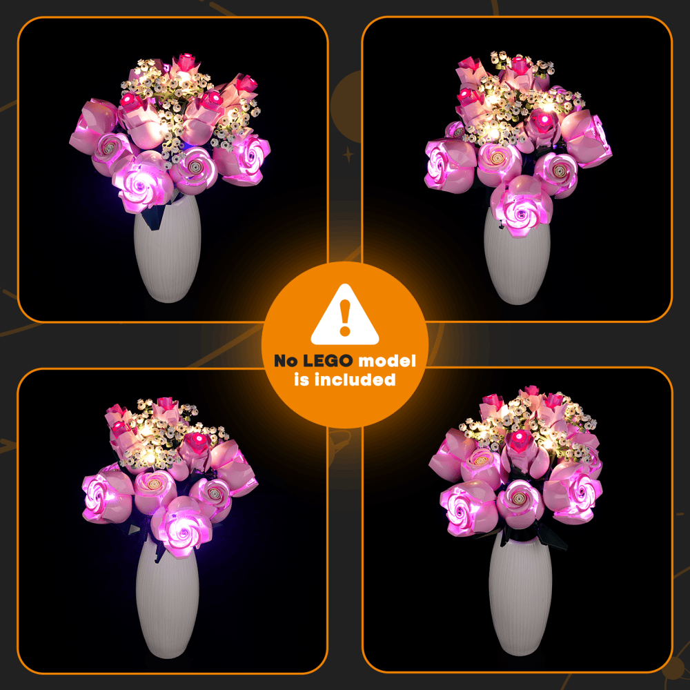 Beleuchtungsset für einen Strauß rosa Rosen 10374- Lightailing