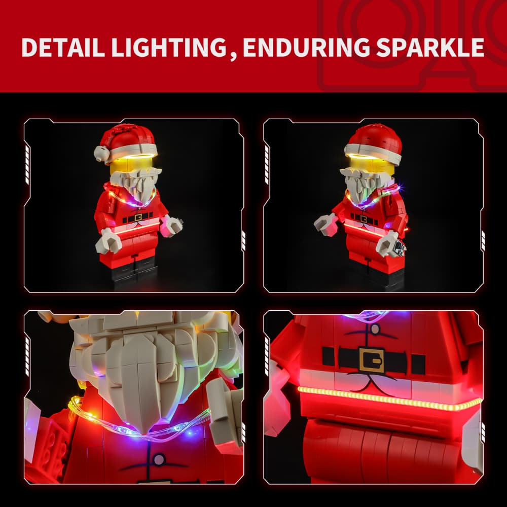 Light Kit for Up-Scaled Santa Minifigure 40820- Briksmax 2.0